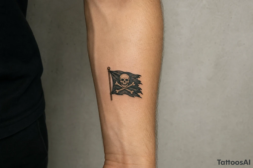 jolly roger flag tattoo idea