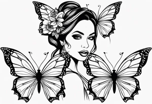 Beautiful women butterfly sarcastic comment svg tattoo idea
