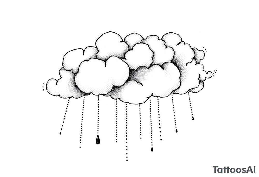 Storm clouds and rain tattoo idea