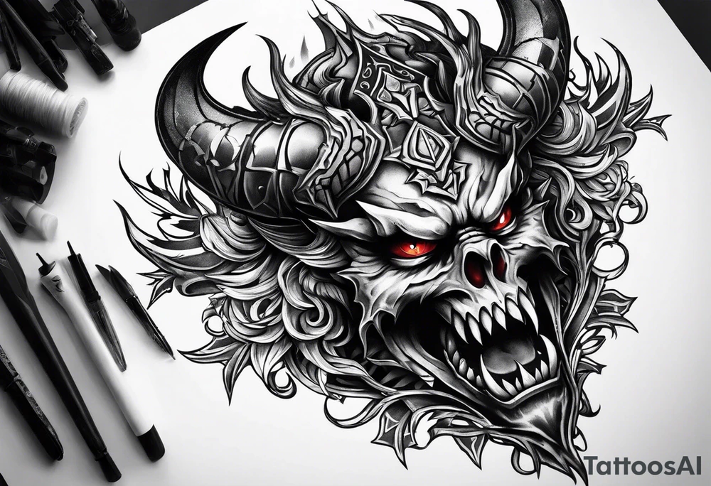 Shoulder devil tattoo idea