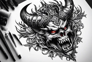 Shoulder devil tattoo idea