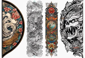 Sleeve showing Nayang text tattoo idea