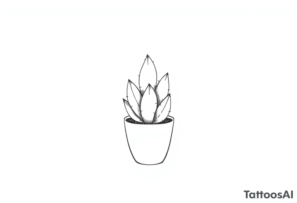 Cutesy Cacti in a pot tattoo idea
