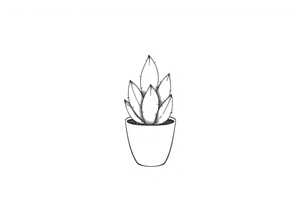 Cutesy Cacti in a pot tattoo idea