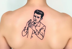Rick Astley Never Gonna Give You Up Shaking Hands Left to Right Dance Pose tattoo idea