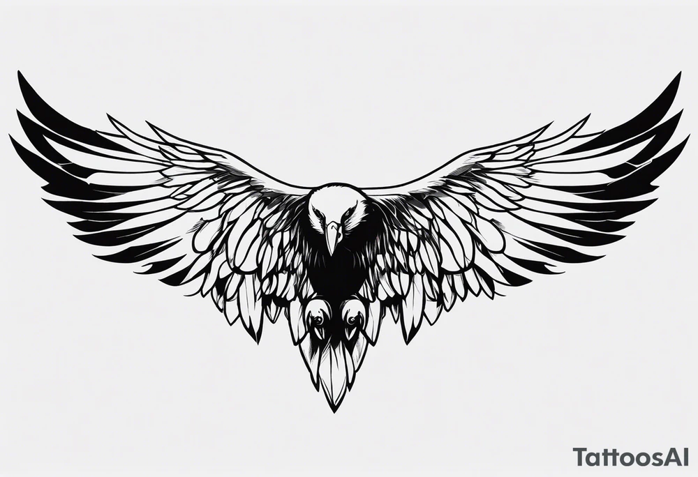 condor wings spread across shoulders tattoo idea