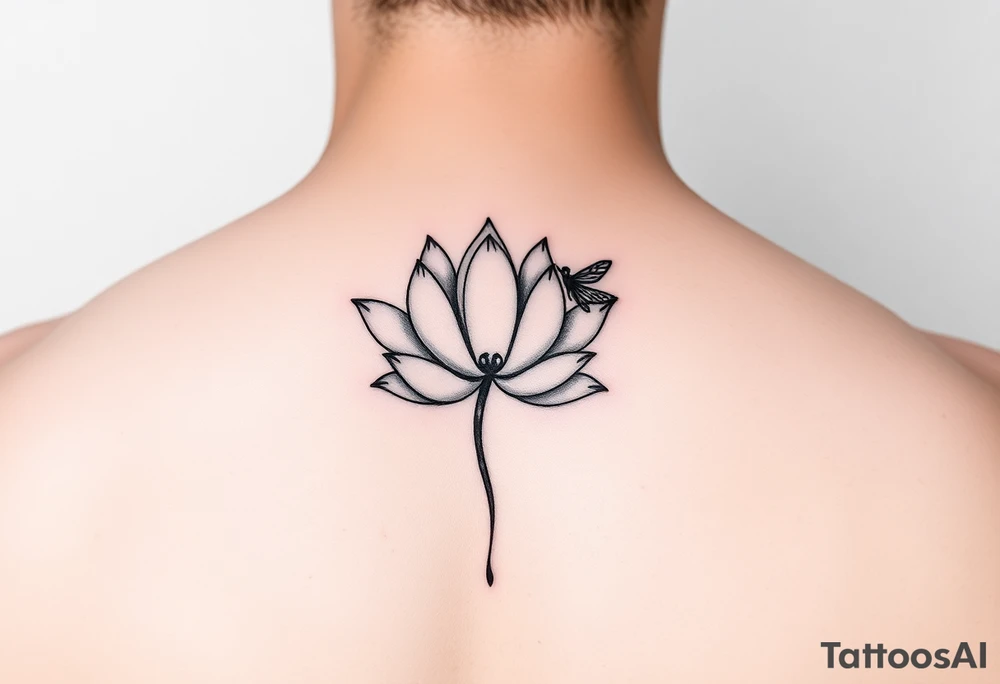 Lotus flower and dragonfly tattoo idea
