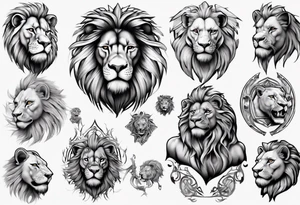wild king lion tattoo idea