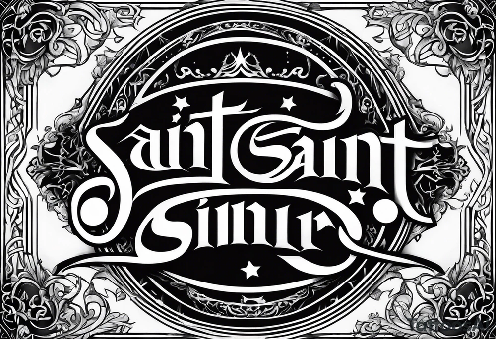 Saint sinner ambigram tattoo design tattoo idea