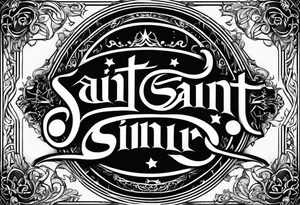 Saint sinner ambigram tattoo design tattoo idea