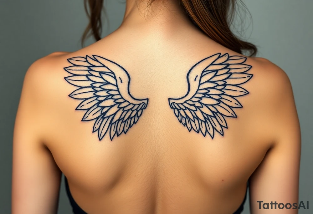 lisa outline with wings tattoo idea