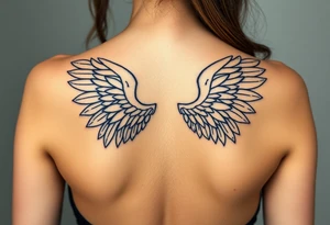 lisa outline with wings tattoo idea