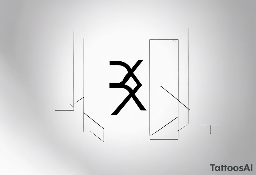 Minimalist tattoo design featuring the symbolic integration of the letters 'B' and 'E' with a focus on black line art. The design should be abstract and elegant, with the possibility of the letters forming the word 'BE' subtly or symbolically, but not necessarily. The lines should be clean and fluid, potentially incorporating geometric elements or flowing patterns that represent the connection between the letters. The overall aesthetic should be modern, refined, and meaningful, with a strong emphasis on simplicity and artistic expression. tattoo idea