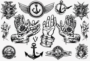 The hand shakes the other hand tattoo idea