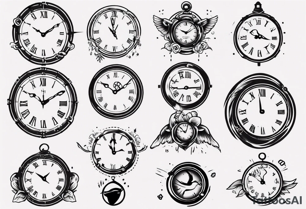 Baby clock name tattoo idea