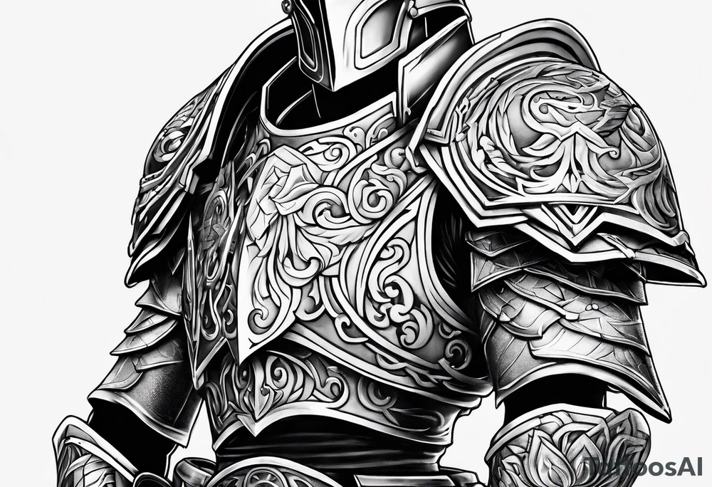 Armor for upper arm tattoo idea