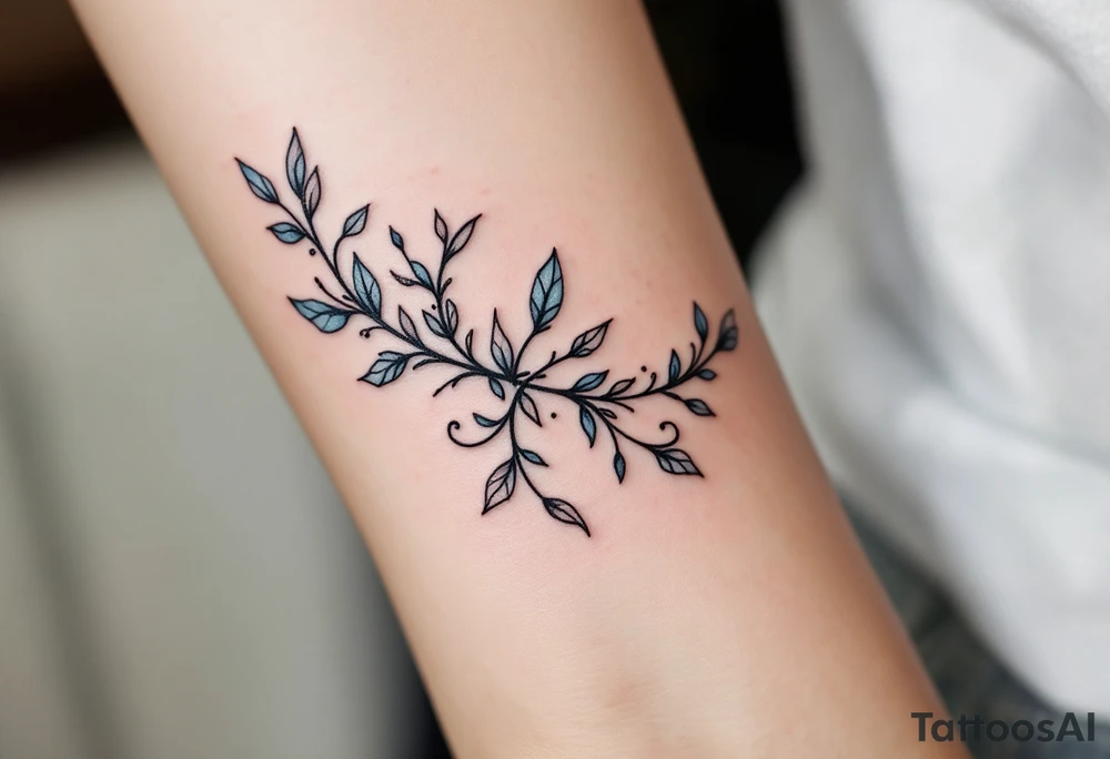 Cursive 25.02.1999 flowing along the spine in cool gray with a hint of icy blue. tattoo idea
