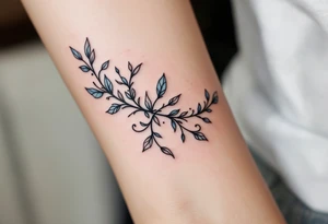 Cursive 25.02.1999 flowing along the spine in cool gray with a hint of icy blue. tattoo idea