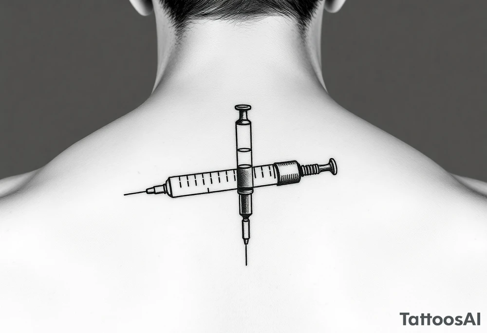 Testosterone injection site tattoo idea