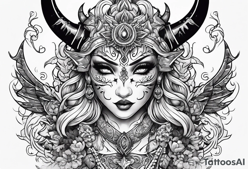 underboob tattoo demon tattoo idea