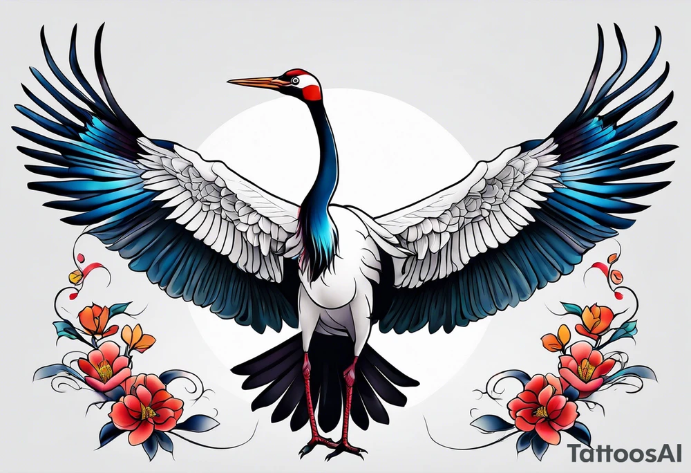 Japanese crane tattoo idea