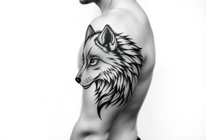 mongolian grey wolf tattoo idea