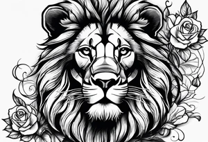 A lion drinking whiskey tattoo idea