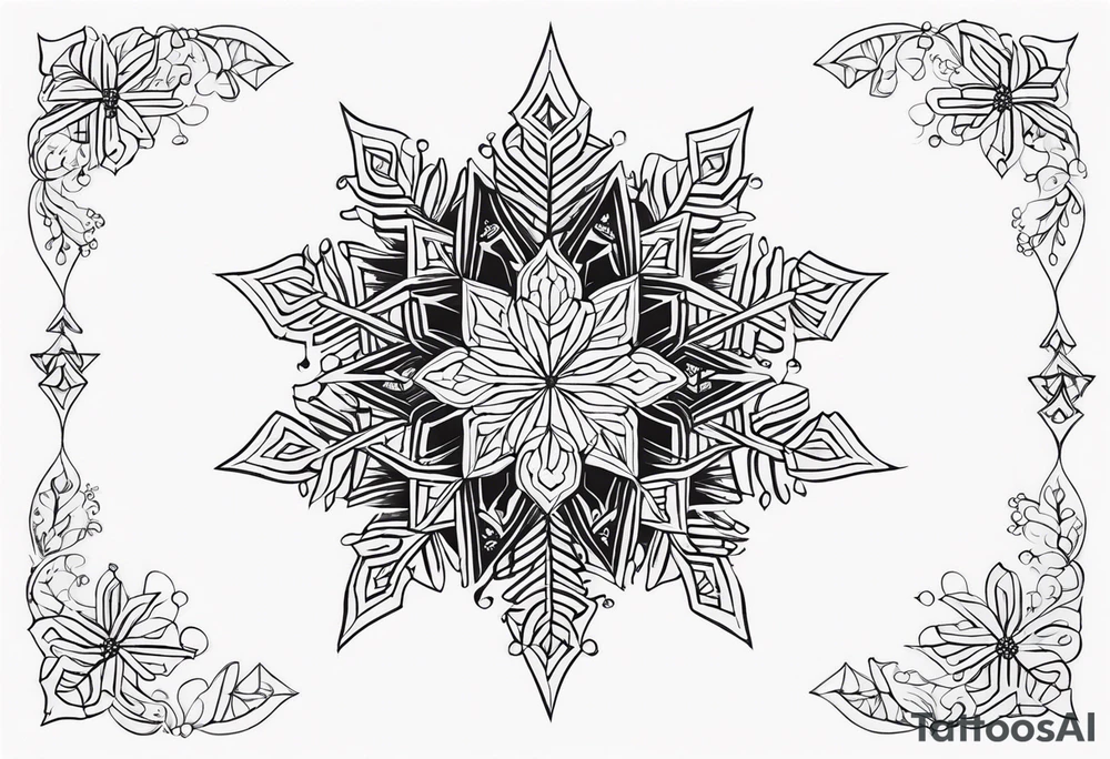 Dainty Snowflake tattoo idea