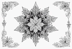 Dainty Snowflake tattoo idea