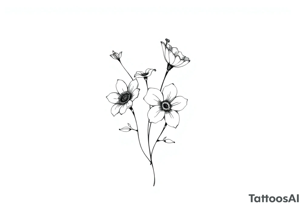 Small Flowers tattoo idea