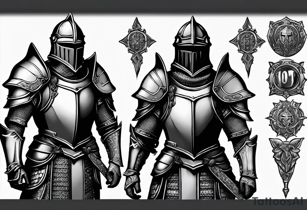 knight with heavy armor tattoo idea
