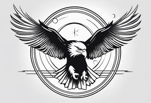 an eagle and a sun tattoo idea