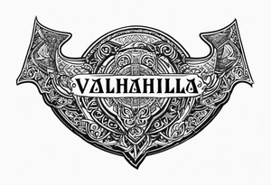 Valhalla round shield 
 axe berserker tattoo idea