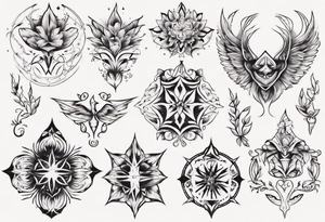 Minimalist Ornemental delicate tattoo idea