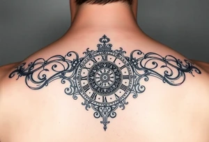 vintage roman numerals within ornate clockwork mechanism tattoo idea