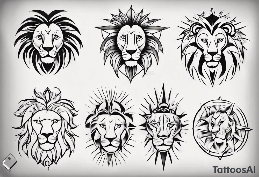 Lion in the sun tattoo idea