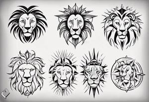 Lion in the sun tattoo idea