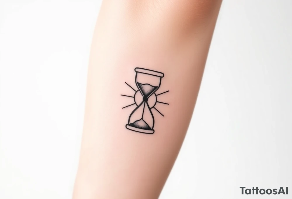 live with what you have and enjoy it to the fullest, hourglass, sun shines down tattoo idea