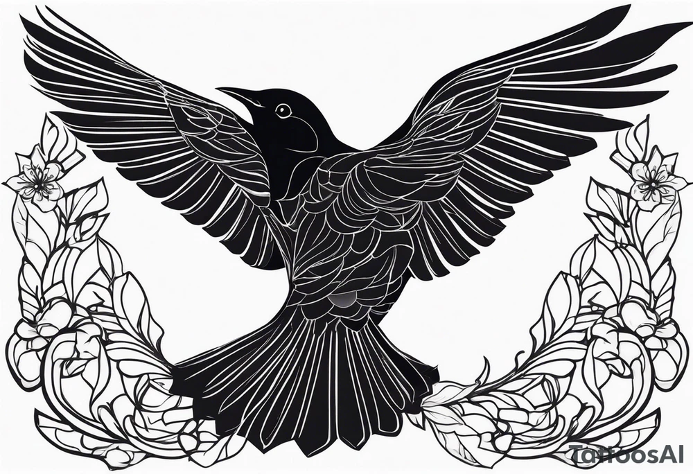 Create a blackbird that does not look similar to all the other blackbirds you’ve created tattoo idea