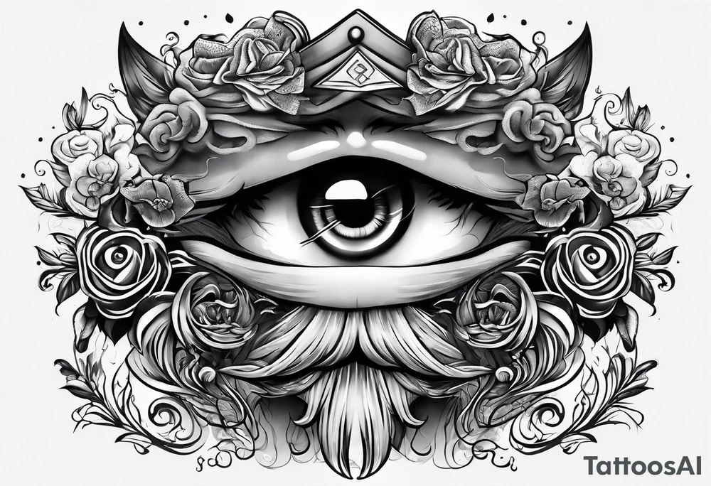 arm full sleeve eyes smoke tattoo idea