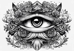 arm full sleeve eyes smoke tattoo idea