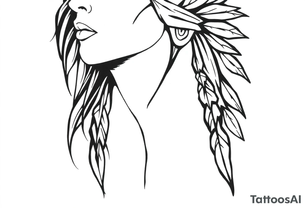 Native American female tattoo idea