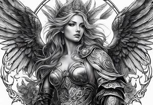 Angelic battle tattoo idea