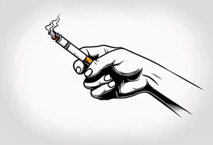 hand holding cigarette tattoo idea