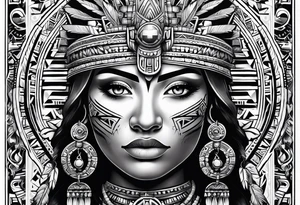 Aztec portrait tattoo idea