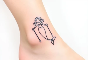 Mermaid with crutches tattoo idea
