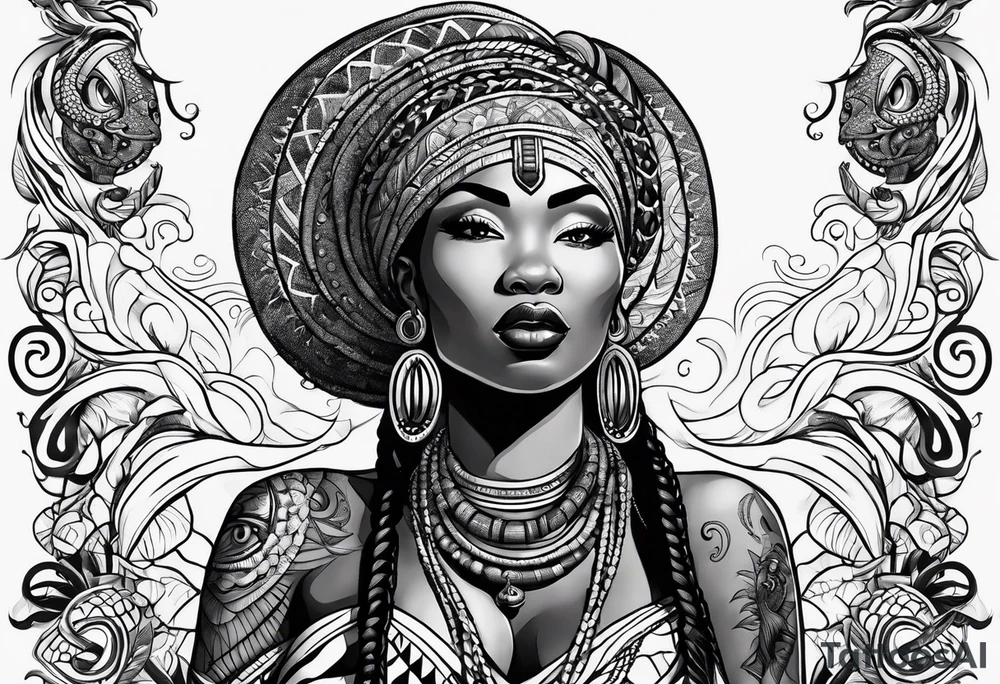 Mami wata african tattoo idea