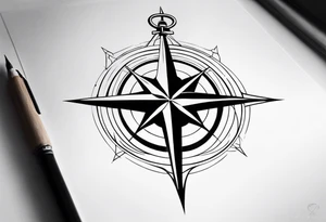 Tattoo along spine Compass 
Long north and south lines
Add anchor to south tattoo idea