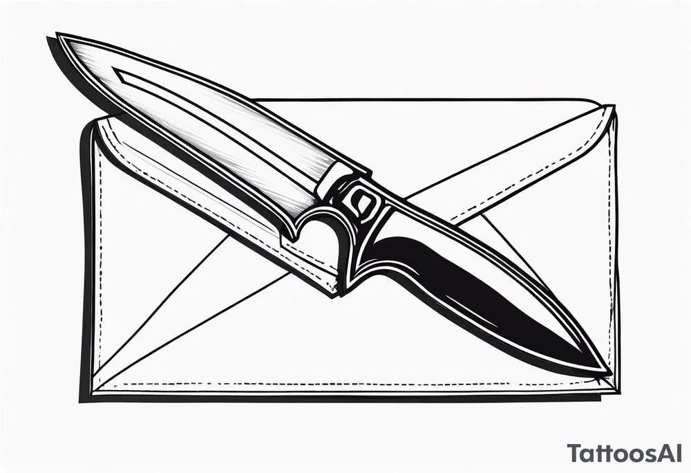 a stiletto knife opening an envelope tattoo idea