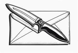 a stiletto knife opening an envelope tattoo idea